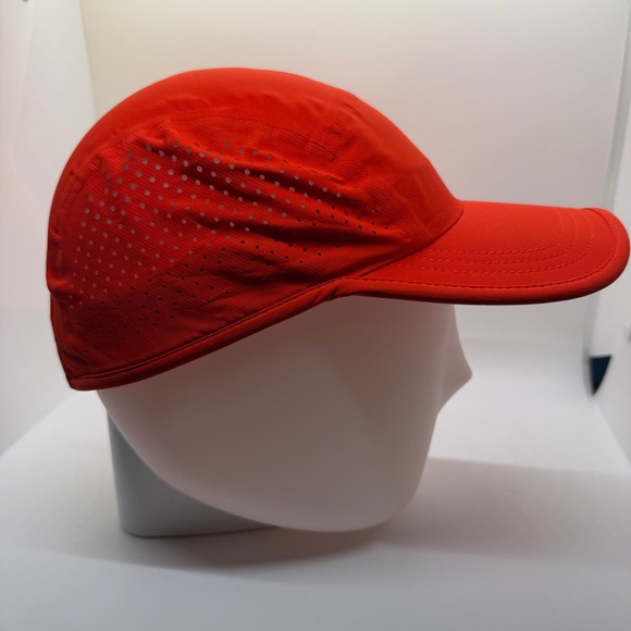 Athleta Womens Orange Perforated Running Hat Adjustable Bungee One Size Cap - Picture 9 of 11